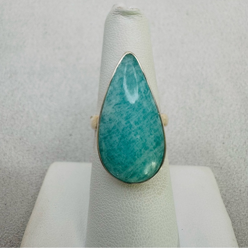 S925 Amazonite Adjustable Ring - image 1